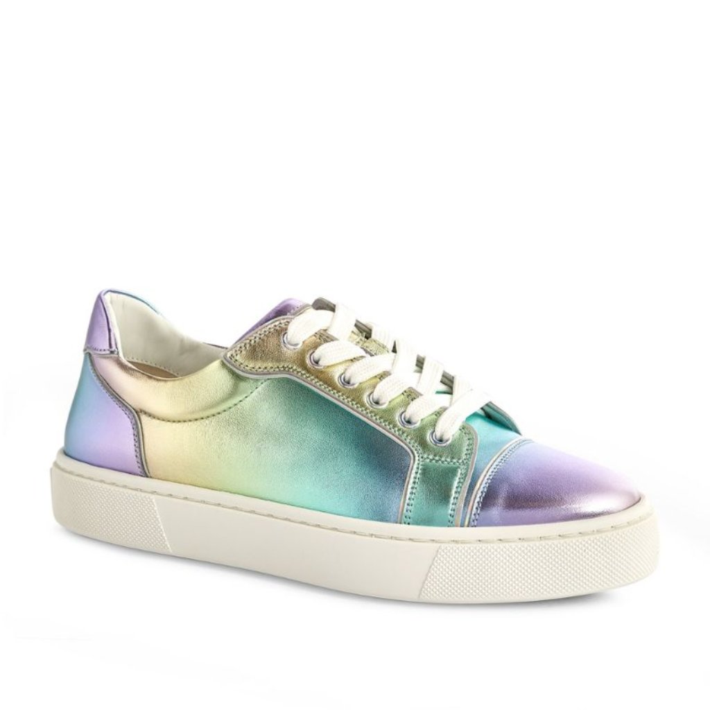 Christian Louboutin Vieirissima Iridescent Leather Sneakers Flat Shoes